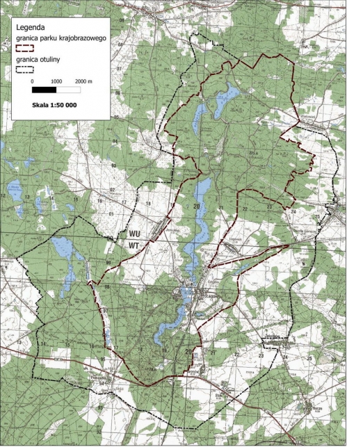 Mapa Łagowsko-Sulęcińskiego Parku Krajobrazowego